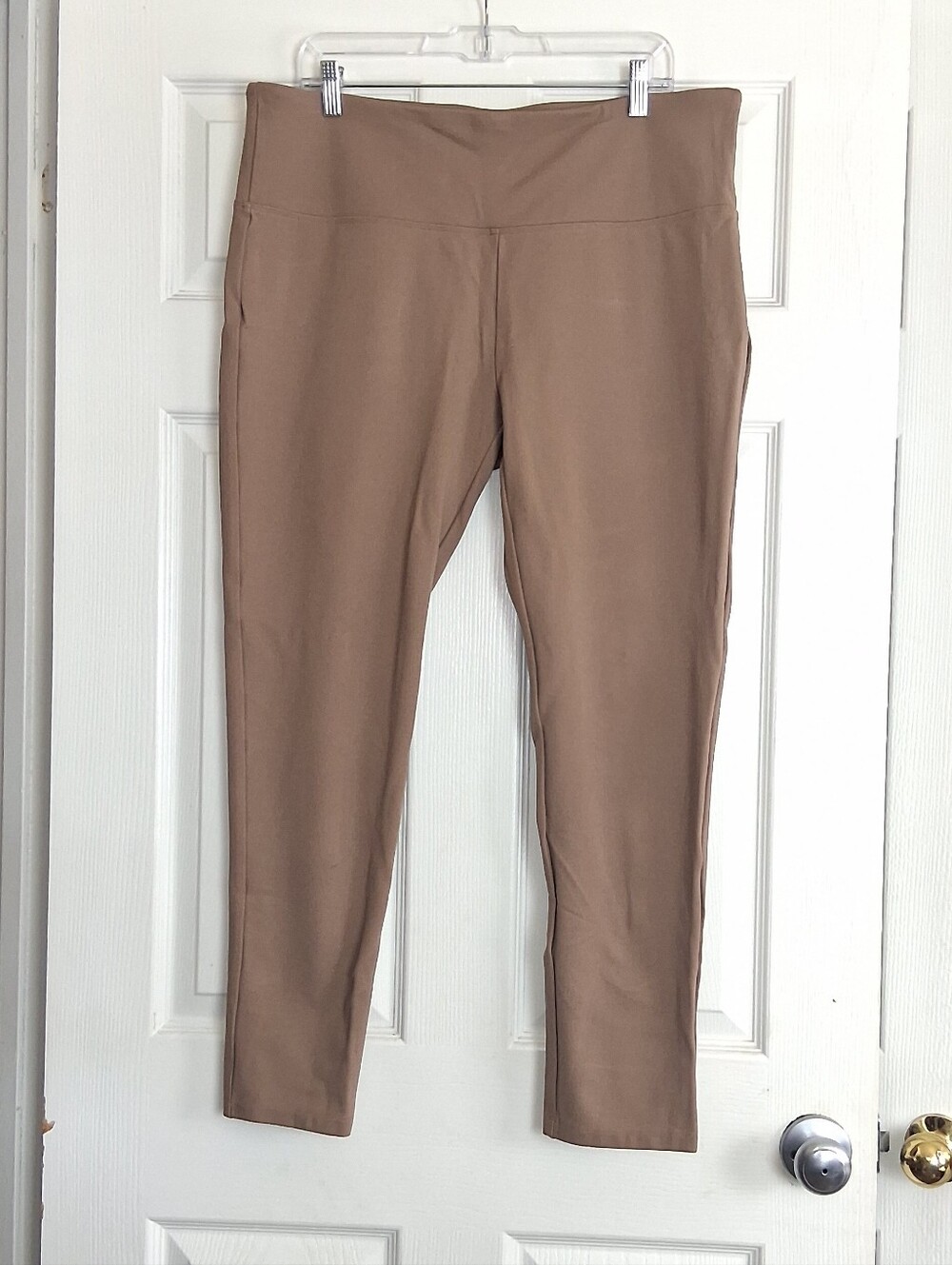 Slim-Sation Tan Brown Pull On Ponte Pants